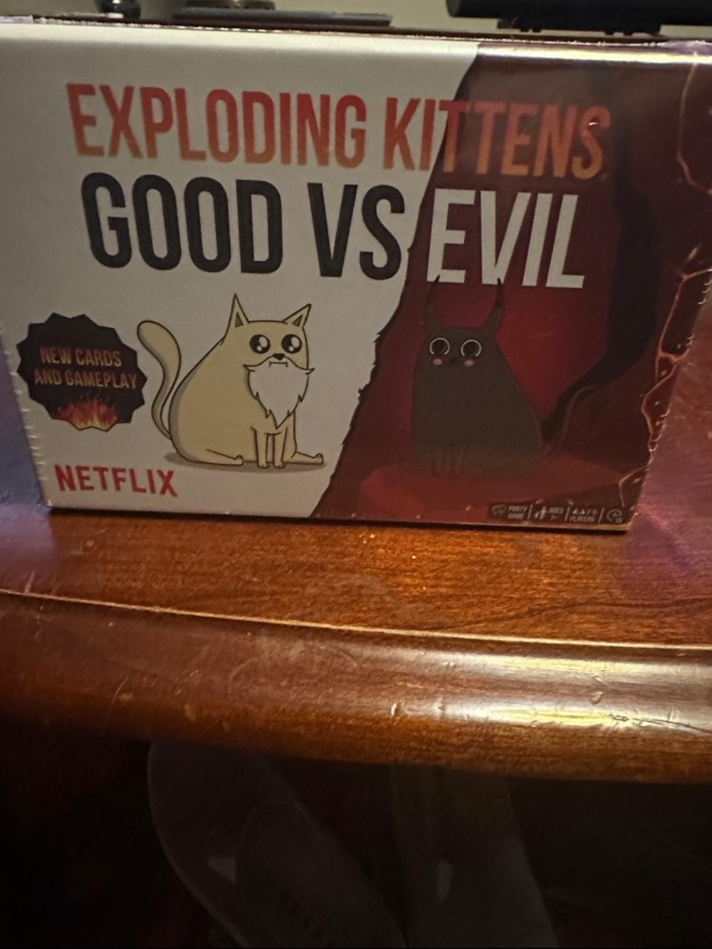 Netflix Exploding Kittens Good vs Evil Card Game White & Black - new shrink wrap
